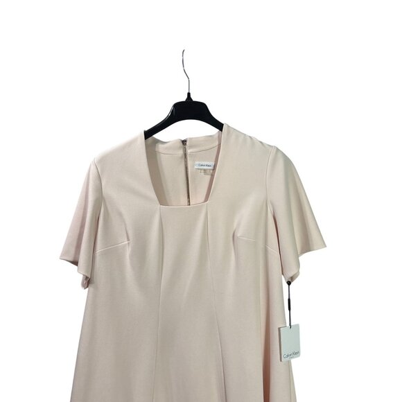 Calvin Klein Womens Light Pink Short Sleeve A-Line Dress Size 16W Midi New - Picture 2 of 8